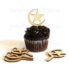 Moon and Star Cake Topper Pack of 6 Ramadan and Eid decorations https://www.simplyimpressions.com/products/moon-and-star-cake-topper-pack-of-6-12 Made of Baltic birch wood decor ideal for cupcake and parties hand finished and stained in walnut mahogany pecan oak painted in gold silver black white